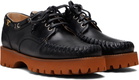 Valentino Garavani Black Lug Sole Boat Shoes