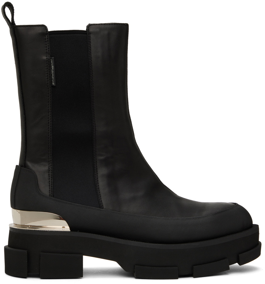 both Black Gao Platform Chelsea Boots both