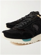 VISVIM - Roland Leather-Trimmed Suede and Mesh Sneakers - Black - 8