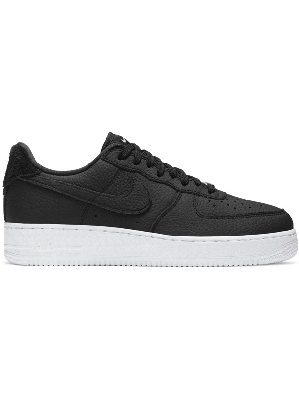 Photo: NIKE - Air Force 1 07 Suede-Trimmed Leather Sneakers - Black
