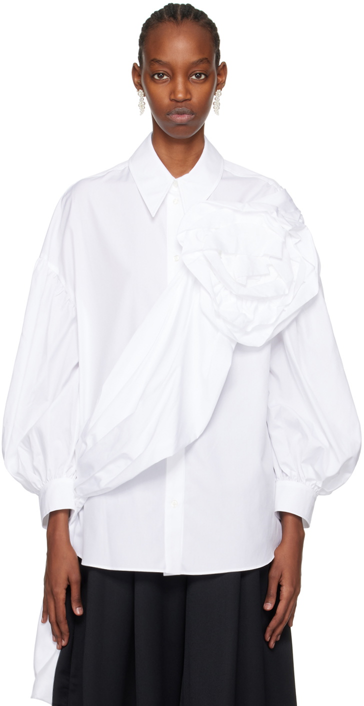 Simone Rocha White Signature Sleeve Sash Shirt Simone Rocha