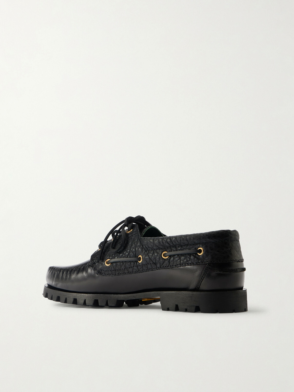 VINNY's - Aztec Leather Boat Shoes - Black