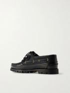 VINNY's - Aztec Leather Boat Shoes - Black
