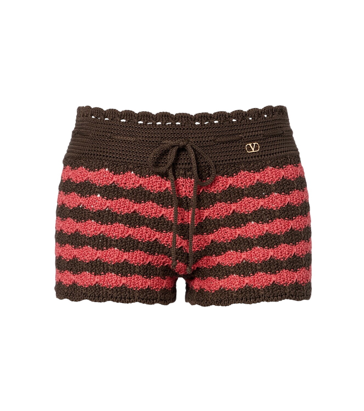 VALENTINO - Logo Jacquard Canvas Mini Shorts Valentino