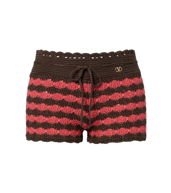 Photo: Valentino Striped knitted cotton shorts