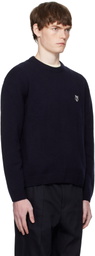 Maison Kitsuné Navy Fox Head Lambswool Comfort Sweater