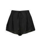 Saint Laurent Pleated silk satin shorts