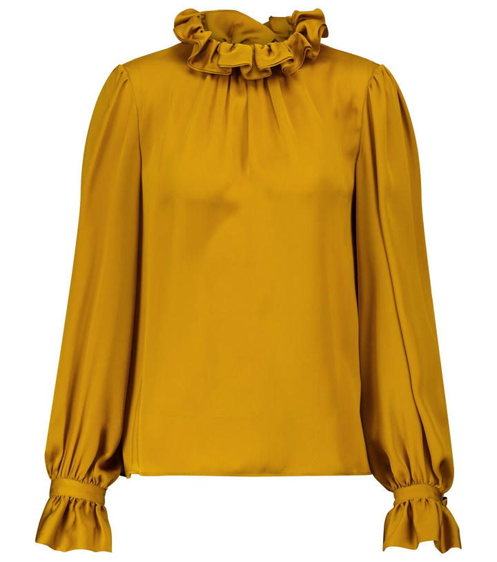 Photo: Saint Laurent Ruffled silk blouse
