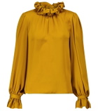Saint Laurent Ruffled silk blouse