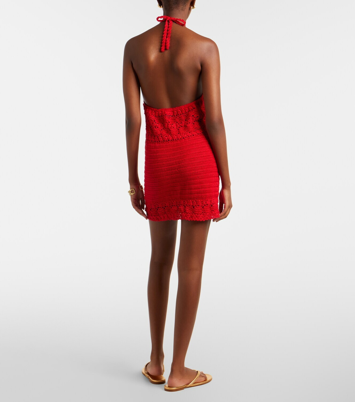 Anna Kosturova Filigree crochet cotton minidress