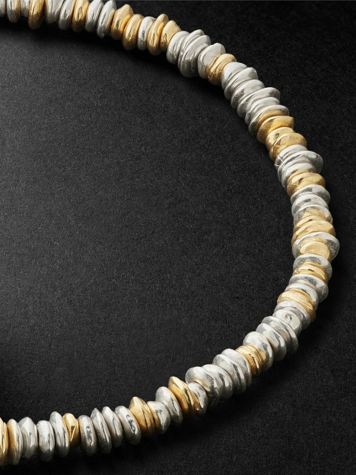 MAOR - Pilla 18-Karat Gold, Sterling Silver Beaded and Cord Beaded Bracelet - Gold