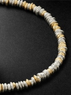 MAOR - Pilla 18-Karat Gold, Sterling Silver Beaded and Cord Beaded Bracelet - Gold