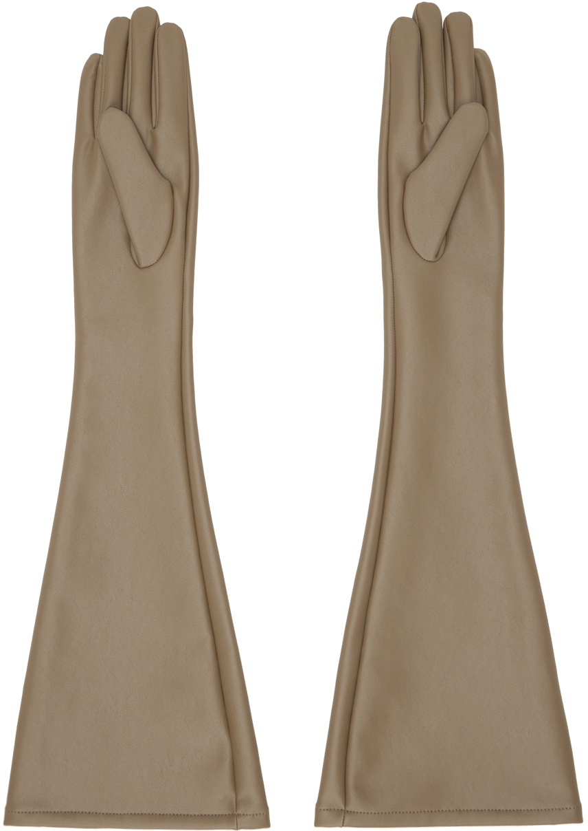 ISSEY MIYAKE Brown Straight Seams Gloves