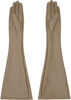 ISSEY MIYAKE Brown Straight Seams Gloves