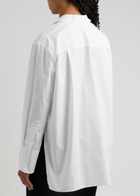 Huishan Zhang Thelma Embellished Cotton Shirt White And Black