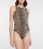 Ganni - Leopard-print swimsuit