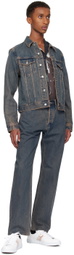 Paul Smith Blue Overdyed Trucker Denim Jacket