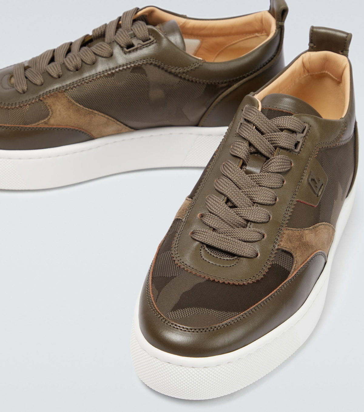 【Christian Louboutin】Happyrui レザートリム スニーカー Christian Louboutin Happyrui leather-trimmed sneakers