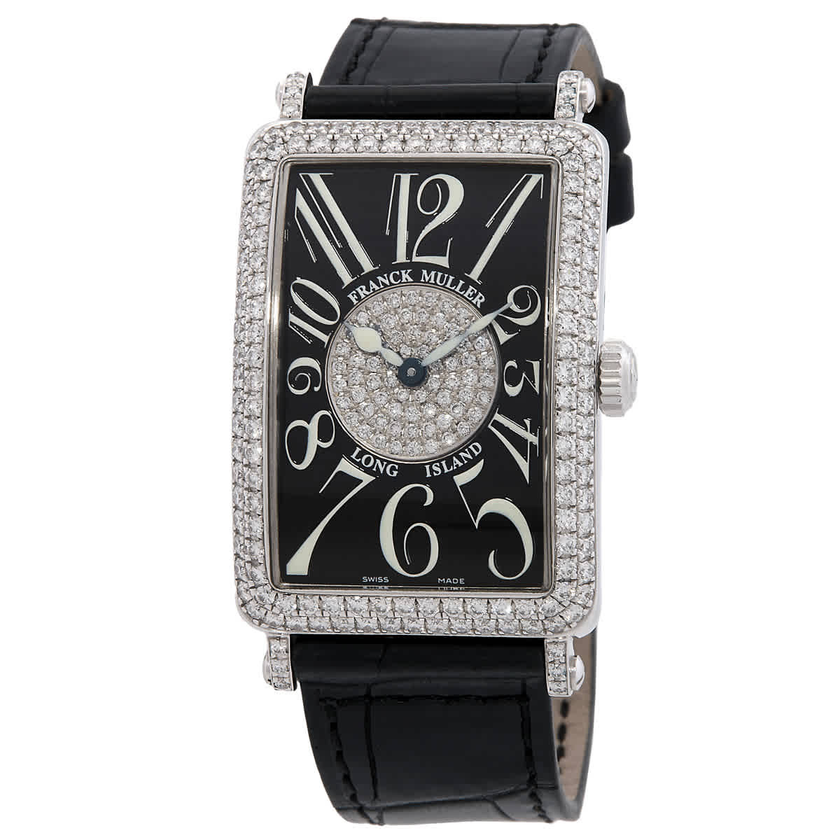 Franck Muller Long Island Quartz Diamond Black Dial Watch 952 QZ D 1P OG