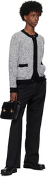 Ernest W. Baker Black & White Boucle Cardigan