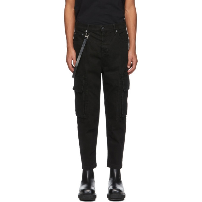 Photo: Helmut Lang Black Cropped Cargo Jeans