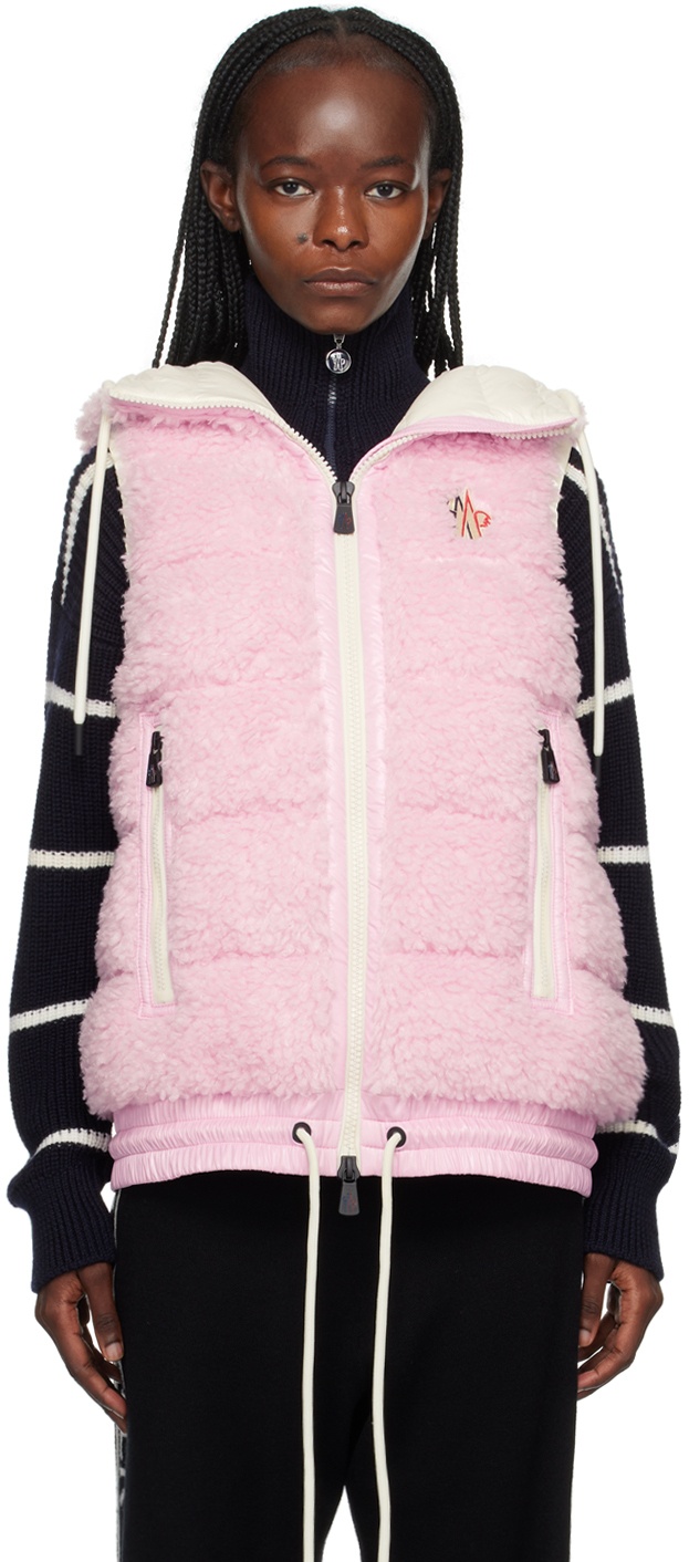 Photo: Moncler Grenoble Pink Two-Way Zip Down Vest