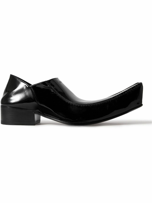 Photo: Balenciaga - Romeo Collapsible-Heel Patent-Leather Loafers - Black