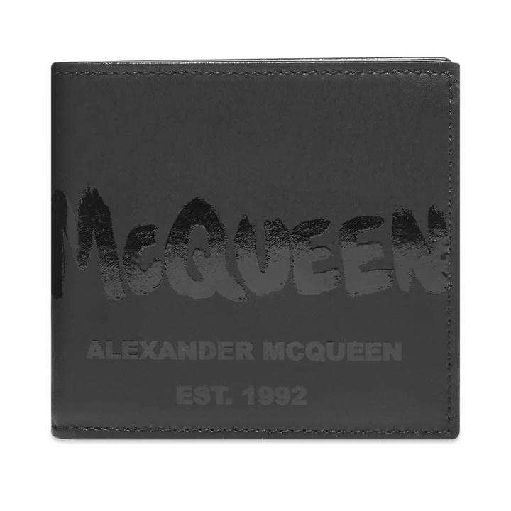 Photo: Alexander McQueen Tonal Graffiti Logo Billfold Wallet