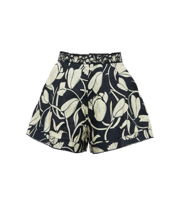 Photo: Agua by Agua Bendita Toronjil printed linen shorts
