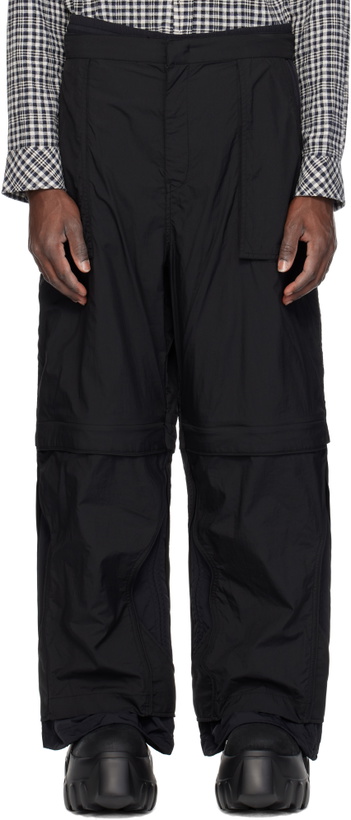 Photo: Juun.J Black Nylon Layered Trousers