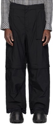 Juun.J Black Nylon Layered Trousers