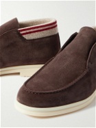 Loro Piana - Open Wintery Walk Cashmere-Trimmed Suede Chukka Boots - Brown