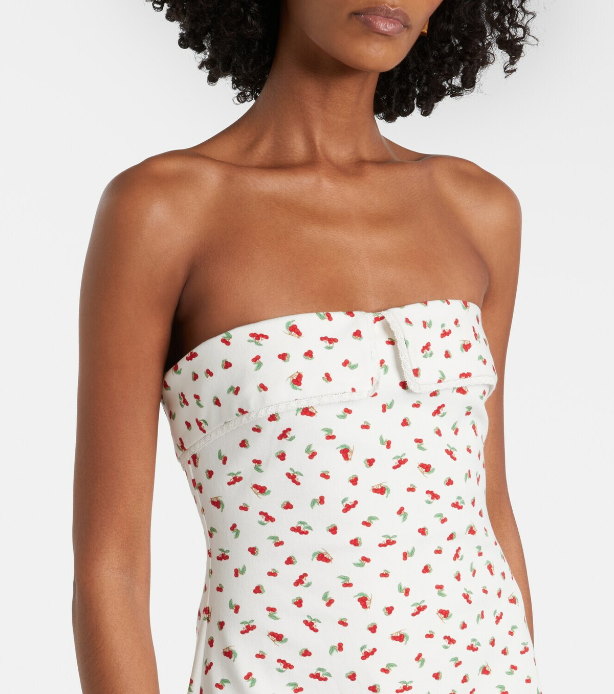 Posse Ebony lace-trimmed printed cotton-blend midi dress