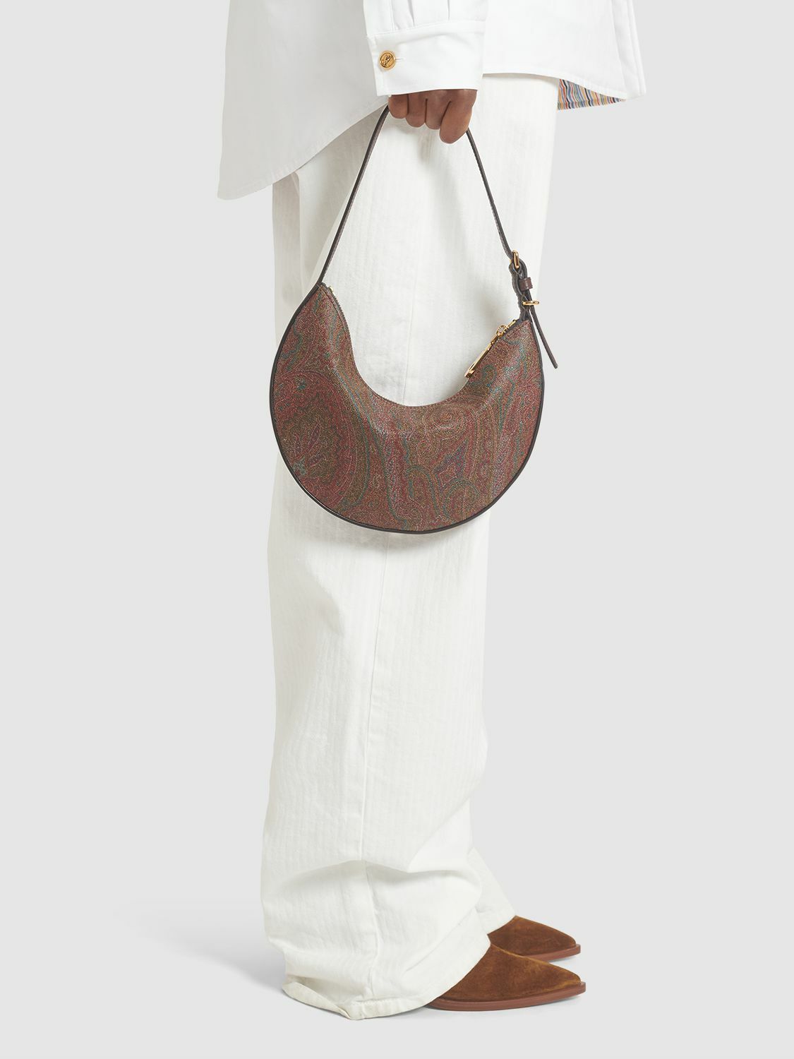 【送料&関税込】Etro Shopping Essential Shoulder Bag ETRO Small Etro Essential Hobo Shoulder Bag | Brown | FARFETCH