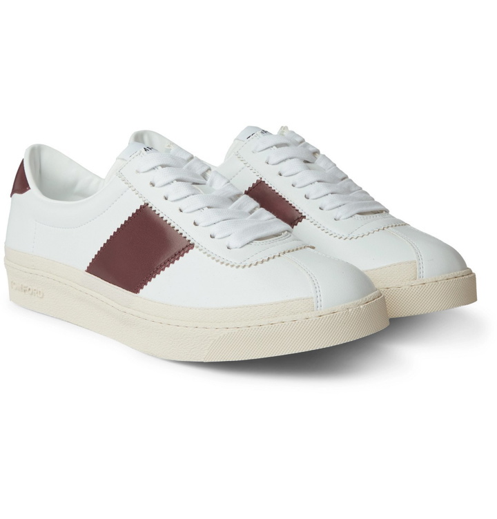 Photo: TOM FORD - Bannister Leather Sneakers - White