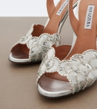 Aquazzura Ce Soir metallic leather slingback sandals