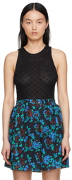 GANNI Black Nylon Bodysuit