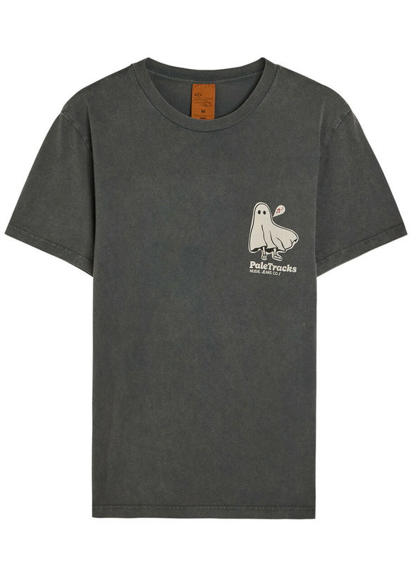 Photo: Nudie Jeans Roy Ghost-print Washed Cotton T-shirt Charcoal