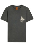 Nudie Jeans Roy Ghost-print Washed Cotton T-shirt Charcoal