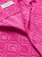 Marine Serre - Camp-Collar Cotton-Blend Terry Jacquard Shirt - Pink