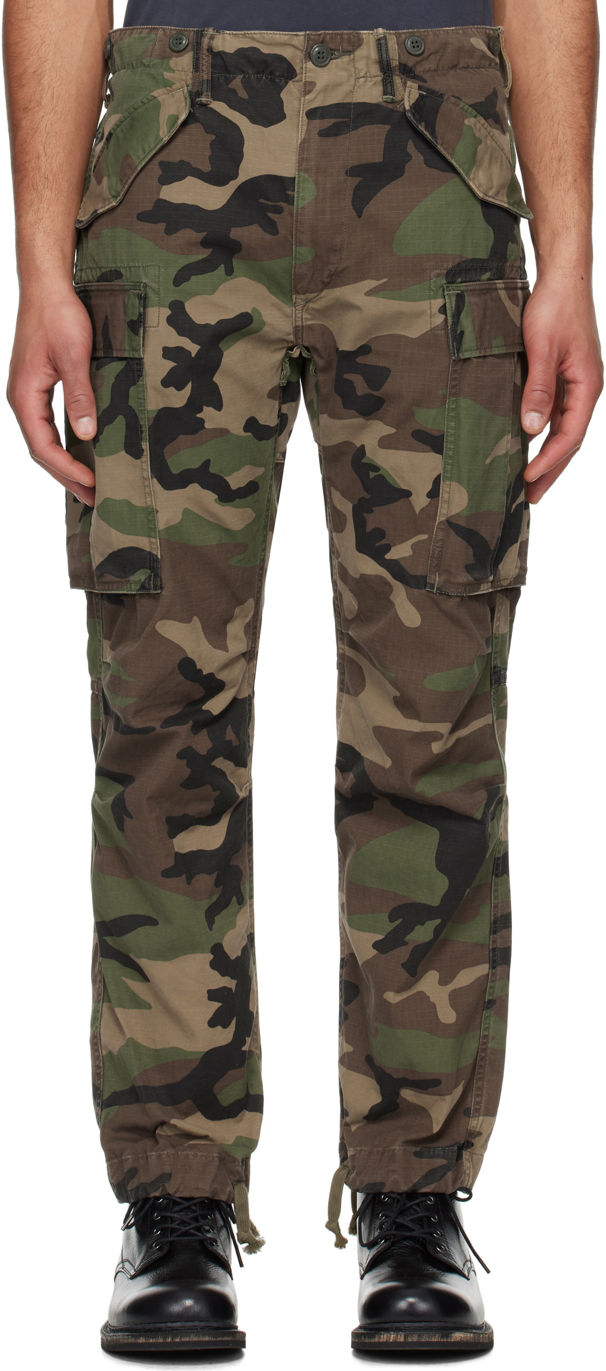 RRL Khaki Regiment Camo Ripstop Cargo Pants RRL