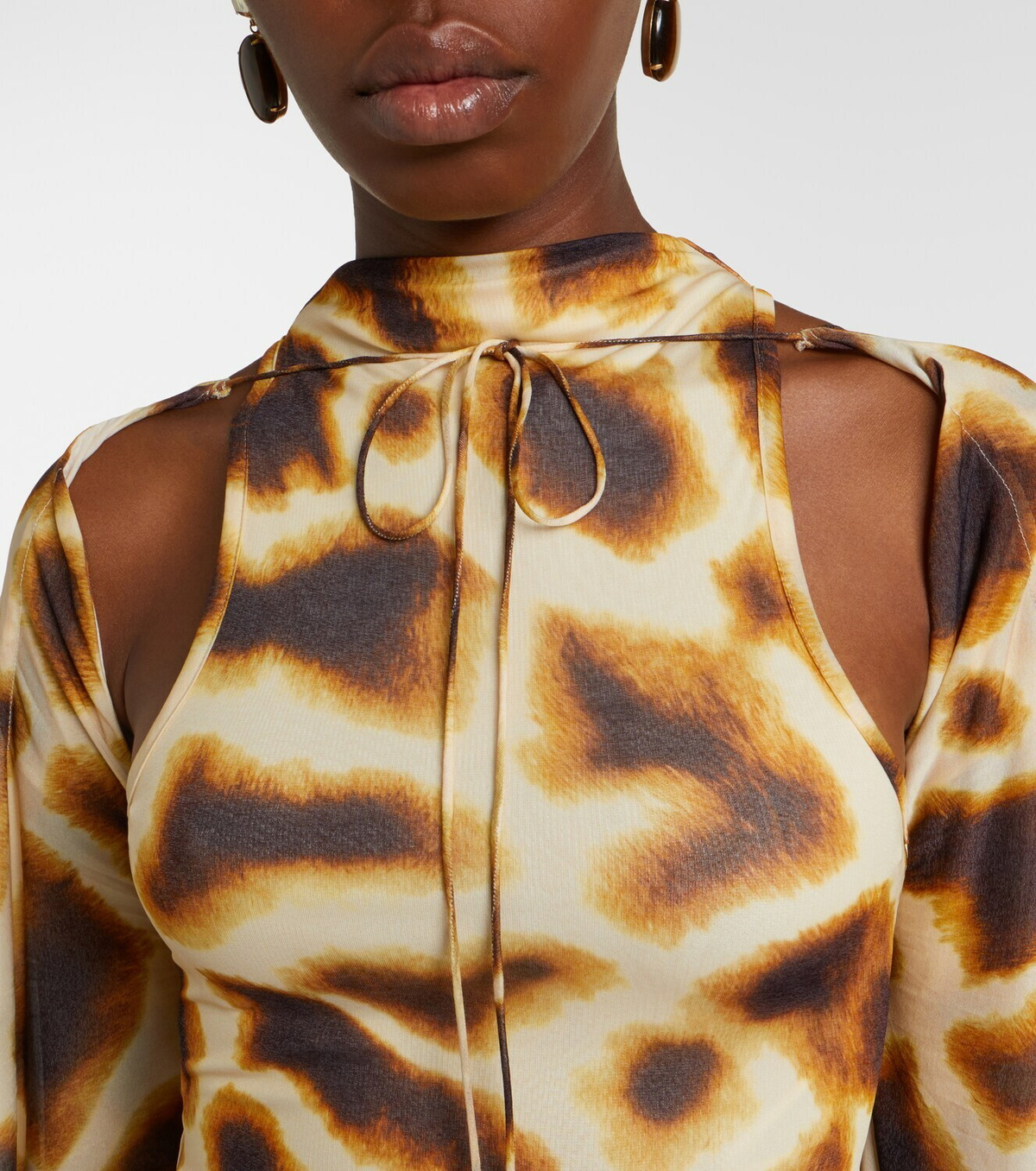 Christopher Esber Printed draped caped gown