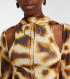 Christopher Esber Printed draped caped gown