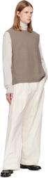 HOMME PLISSÉ ISSEY MIYAKE Taupe Rustic Knit Vest