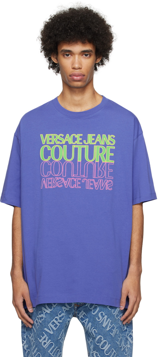 Versace Jeans Couture Blue Upside Down T-Shirt Versace