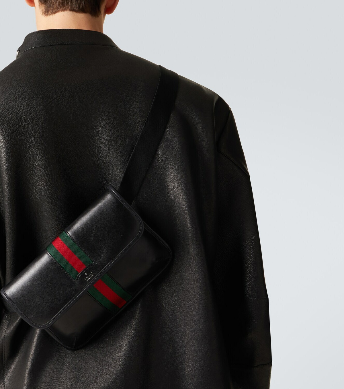 Gucci Web Trademark Small leather belt bag