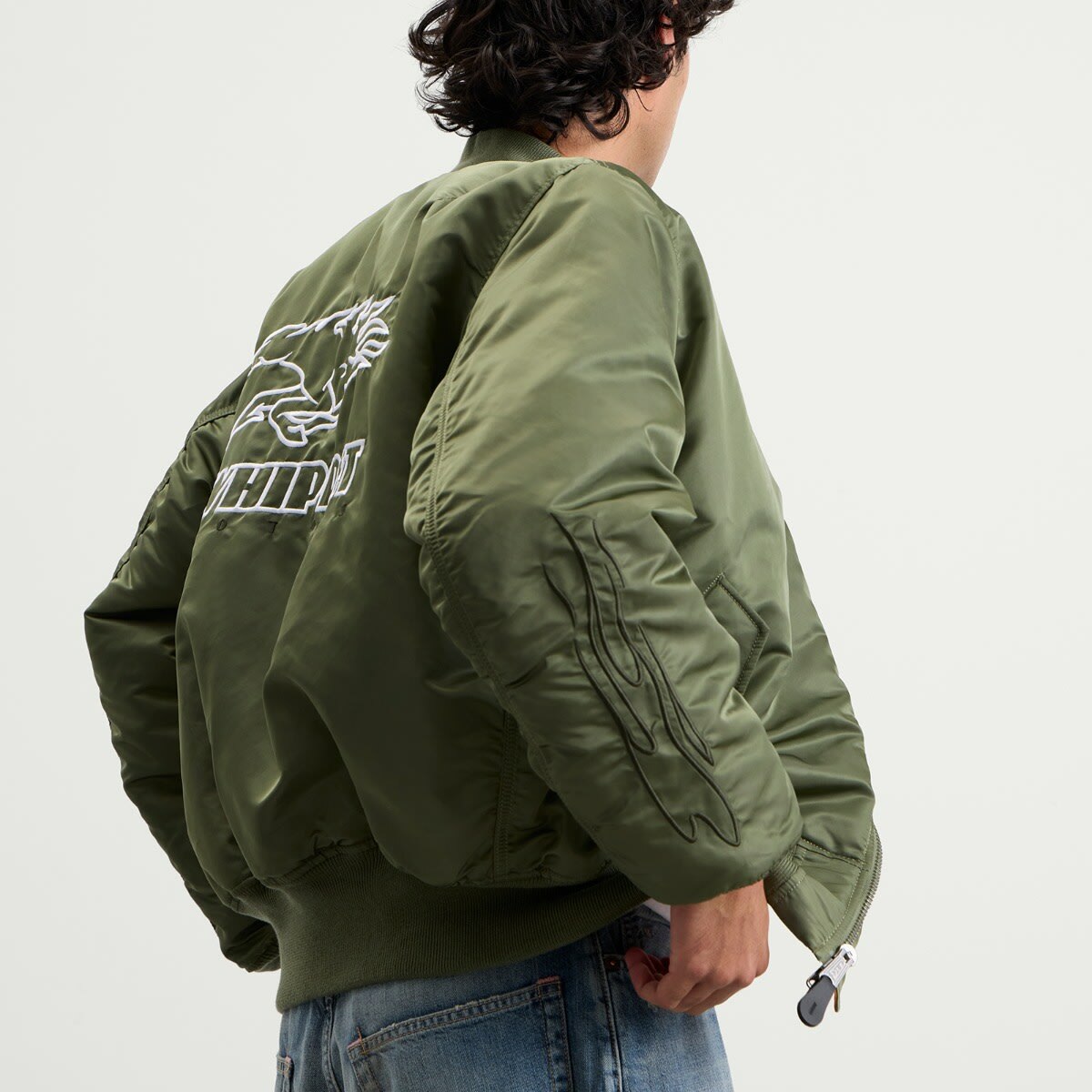 END. x Alpha Industries MA-1 Bomber Jacket in Olive