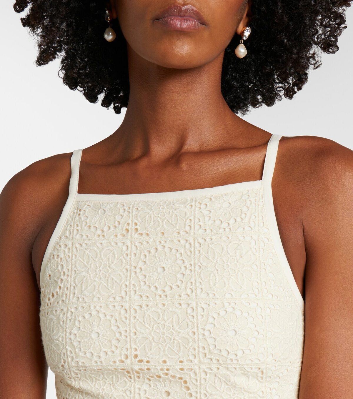 Elie Saab Silk and cotton-blend guipure lace midi dress