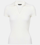Balenciaga Ribbed-knit wool-blend polo sweater