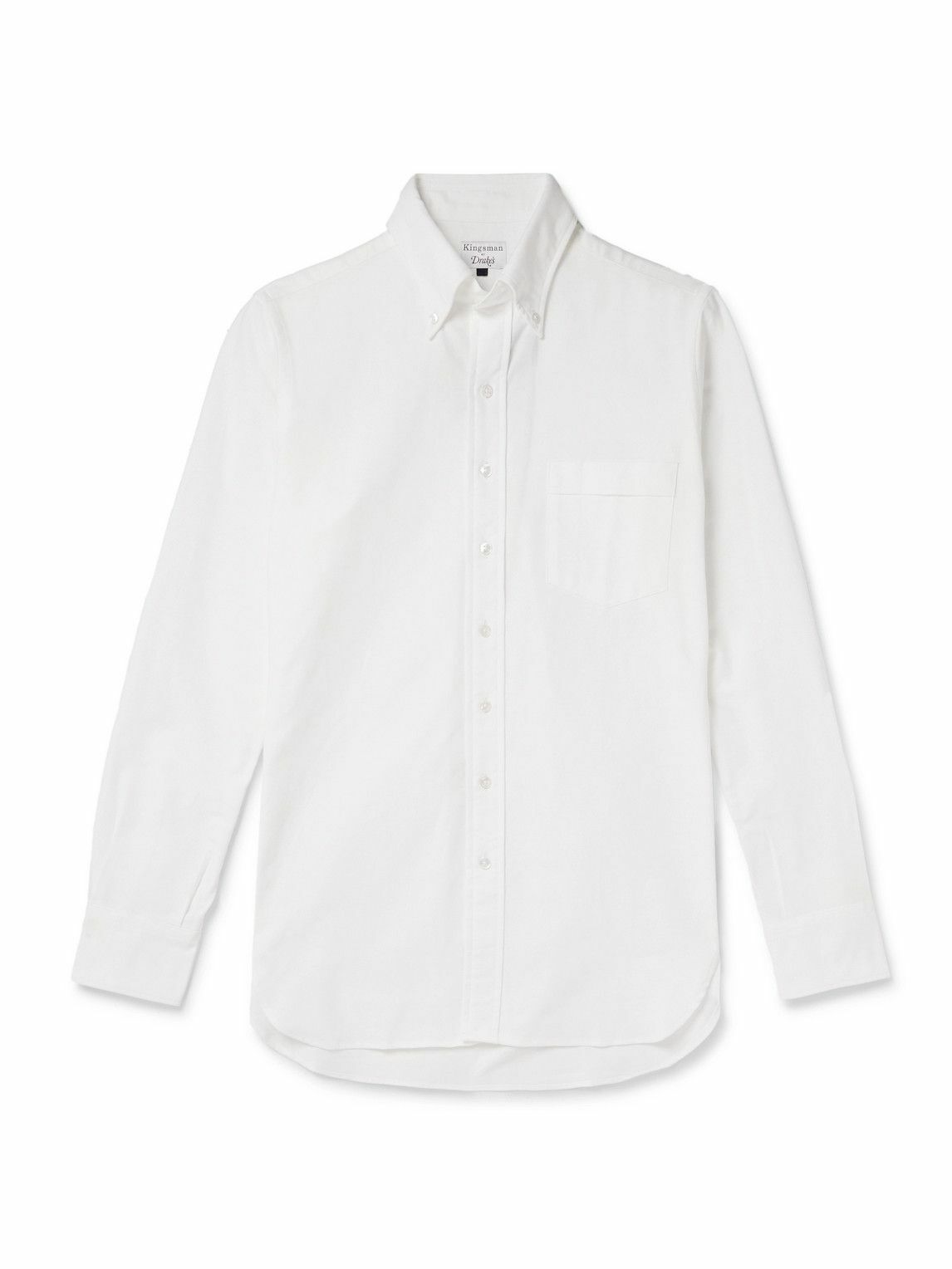 Kingsman - Slim-Fit Button-Down Collar Cotton Oxford Shirt - White